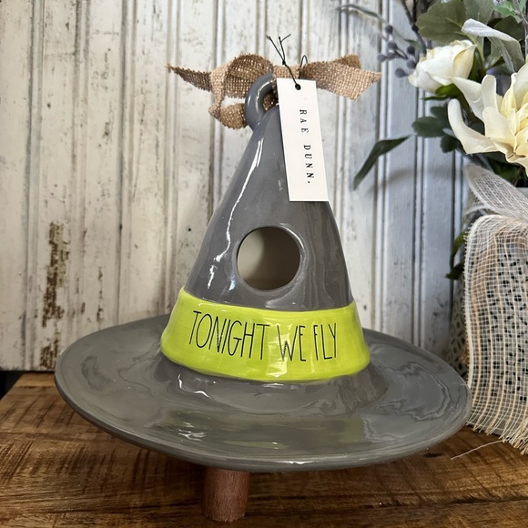 Rae Dunn “Tonight We Fly” Witches Hat Birdhouse - Picture 3 of 3